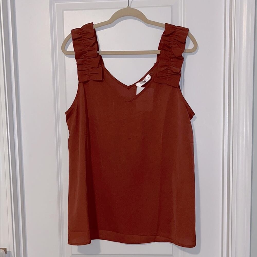 ⚡️ 3 for $30 ⚡️ Perfectly Priscilla Sleeveless Rust Top, NWT